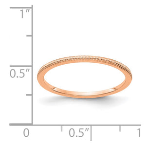 1.10k Rose Gold Beaded Stackable Band