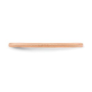 1.10k Rose Gold Milgrain Stackable Band
