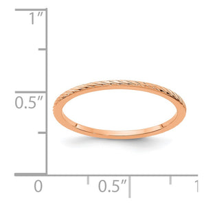 1.14k Rose Gold Twisted Pattern Stackable Band