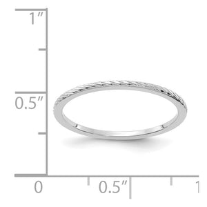 1.14k White Gold Twisted Pattern Stackable Band