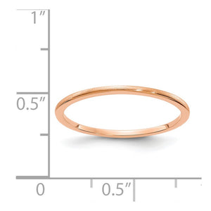 1.14k Rose Gold Half Round Satin Stackable Band