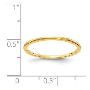 1.14k Yellow Gold Half Round Satin Stackable Band