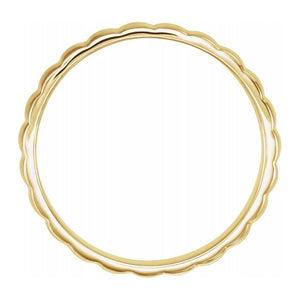 14K Yellow Gold Polished Grooved Standard Fit Band