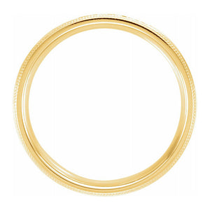 14K Yellow Gold 1/5 CTW Diamond Double Milgrain Comfort Fit Band