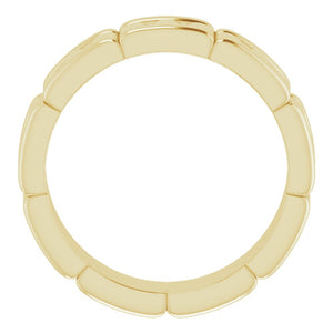 14K Yellow Gold Grooved Pattern Standard Fit Band