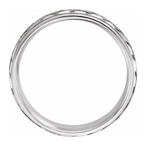 14K White Gold Woven Design Comfort Fit Band