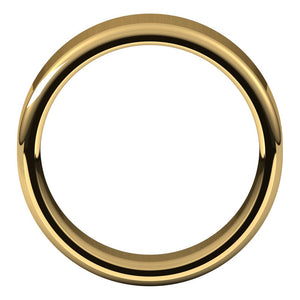 10K Yellow Gold Polished Round Edge Comfort Fit Flat Band