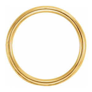 10K Yellow Gold Hammered Half Round Comfort Fit Band