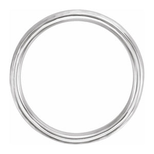 10K White Gold Hammered Half Round Comfort Fit Band