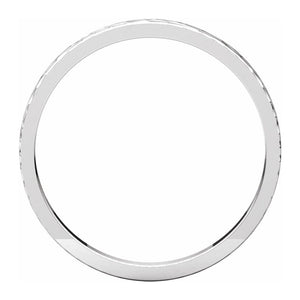14K White Gold Hammered Flat Standard Fit Band
