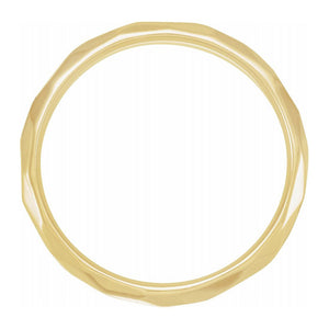 3mm 14K Yellow Gold Hammered Comfort Fit Band