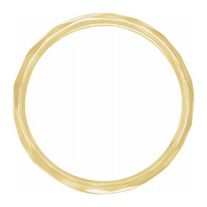 14K Yellow Gold Hammered Comfort Fit Band