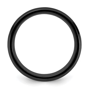 Black Zirconium Blue Imitation Opal Inlay Standard Fit Band