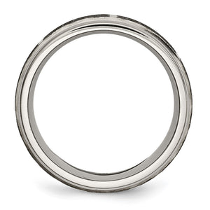 Titanium Laser Etched Celtic Grooved Edge Standard Fit Band