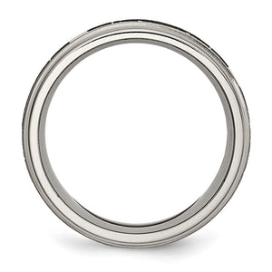 Titanium Laser Etched Claddagh Grooved Edge Standard Fit Band