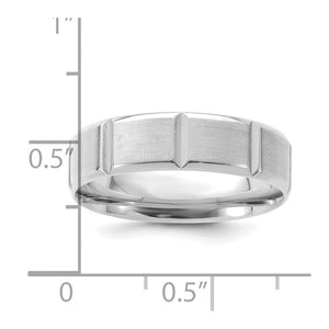 14K White Gold Heavy, Light or Standard Grooved Comfort Fit Band