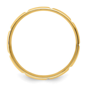 14K Yellow Gold Heavy, Light or Standard Grooved Comfort Fit Band
