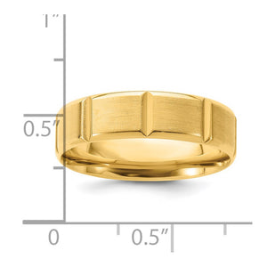 14K Yellow Gold Heavy, Light or Standard Grooved Comfort Fit Band