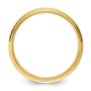 14K Yellow Gold Brushed Step Edge Comfort Fit Band