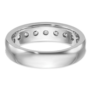 5.714K White Gold 9-Stone 1.0 Ctw Diamond Standard Fit Band
