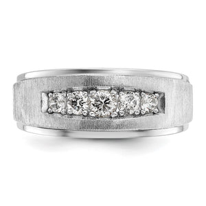 Men's 8.14K White Gold 5-Stone 1/2 Ctw Diamond Tapered Band
