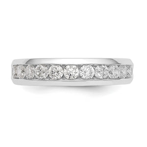 14K White Gold 1/6 to 3/4Ctw Lab Created Diamond 11-Stone Channel Band