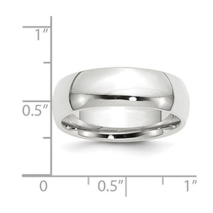 or 14K White Gold Domed Comfort Fit Band