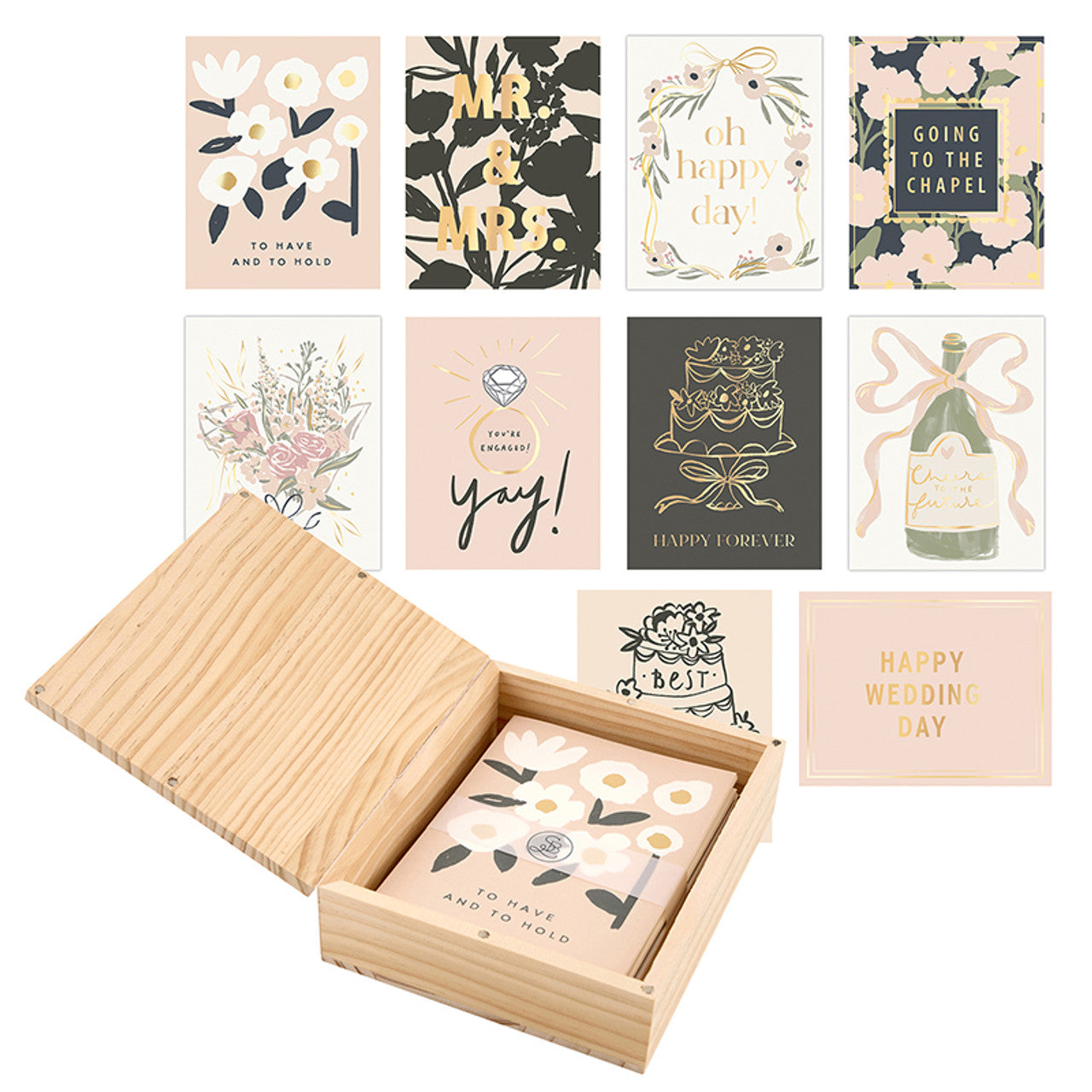 Greeting Card Set with Wood Box - Wedding
