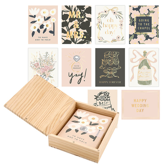 Greeting Card Set with Wood Box - Wedding
