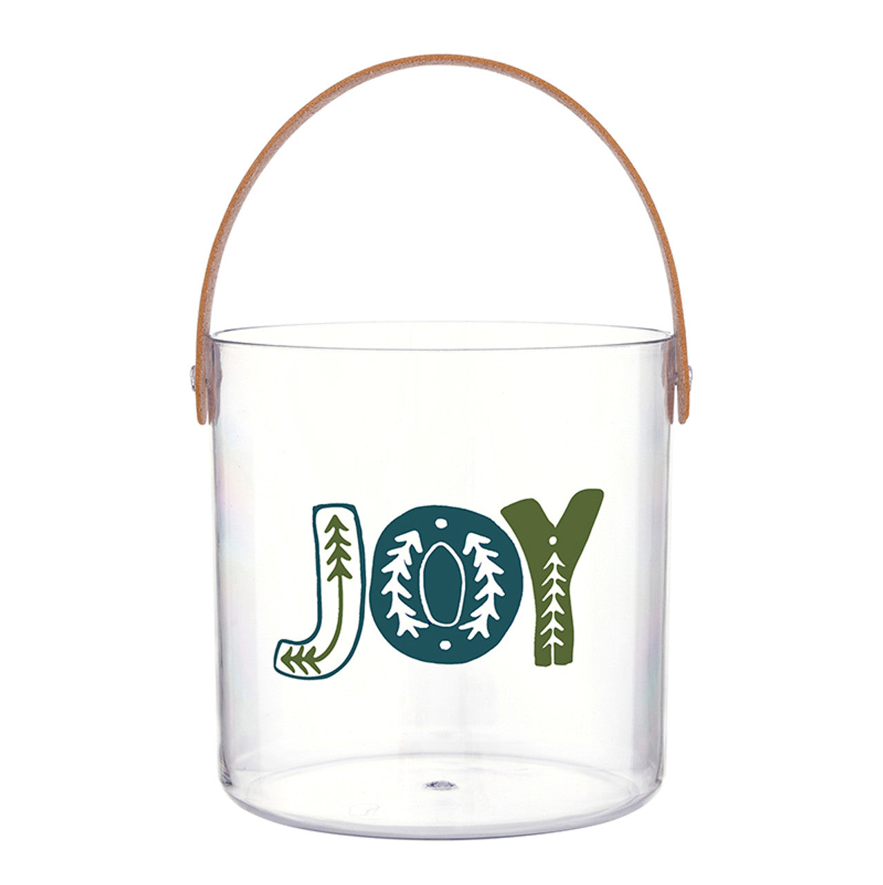 Acrylic Bucket - Joy Blue Bow