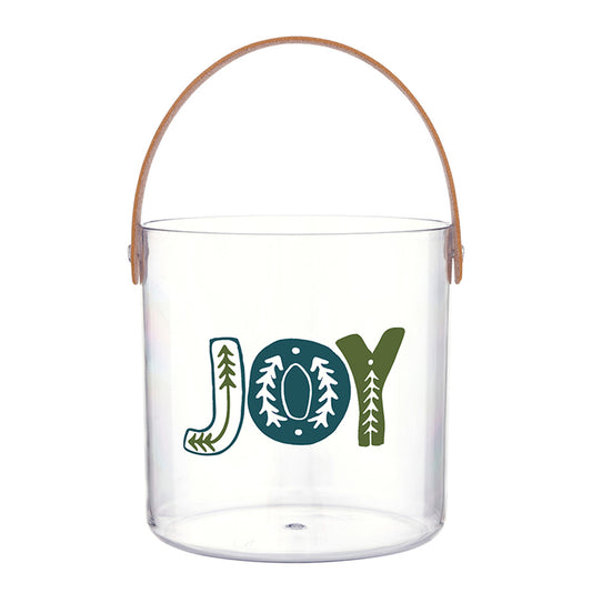 Acrylic Bucket - Joy Blue Bow