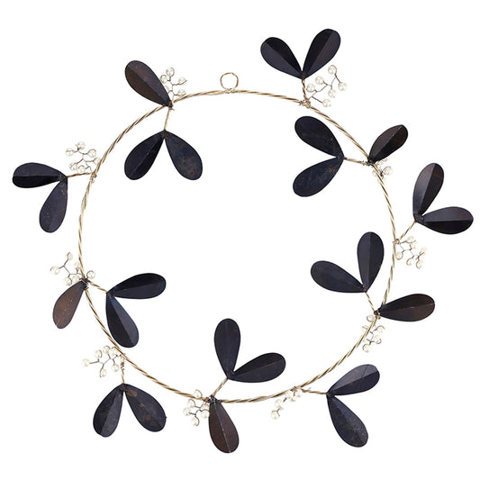 Metal Laurel Berry Wreath