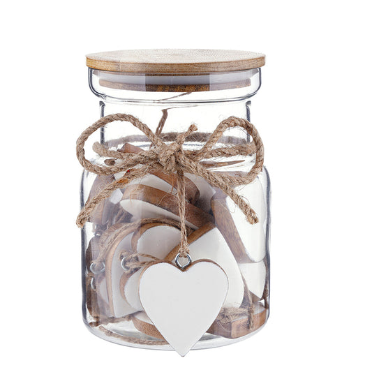 Enamel + Wood Heart Ornaments