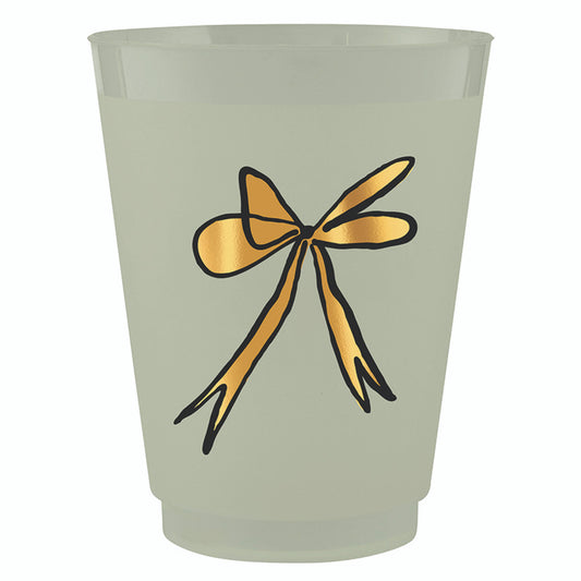 Gold Foil Frost Cups - Bow - Set of 8