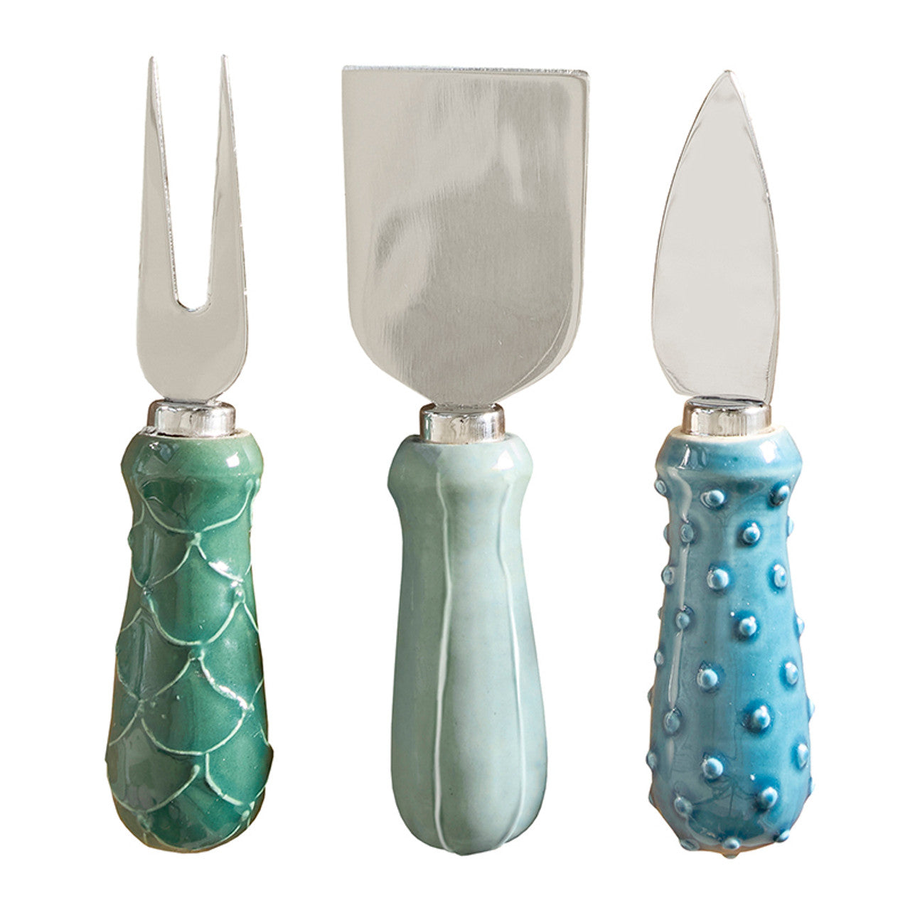 Ceramic Cheese Knives - Blue - Set of 3