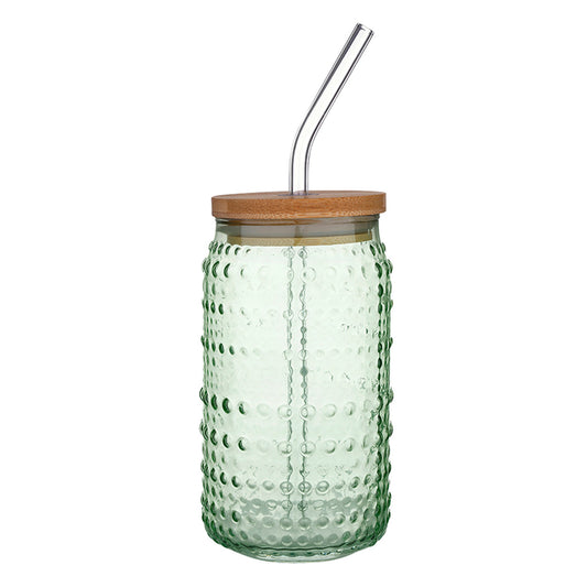 Glass Hobnail Tumbler Sage
