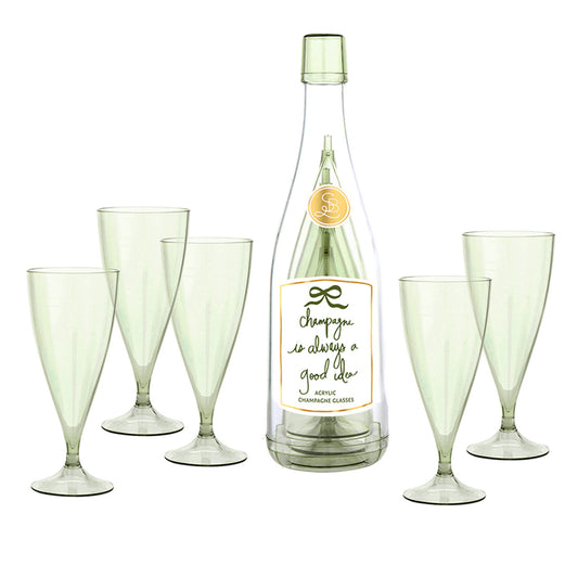 Acrylic Champagne Bottle + Glasses - Good Idea