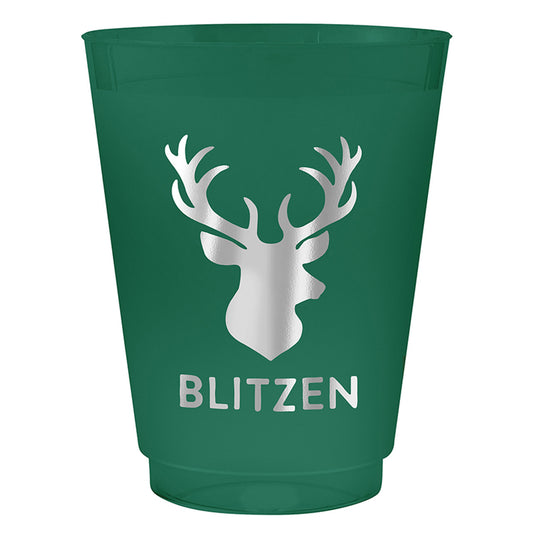 Face to Face Frost Cups - Blitzen Reindeer - Set of 8