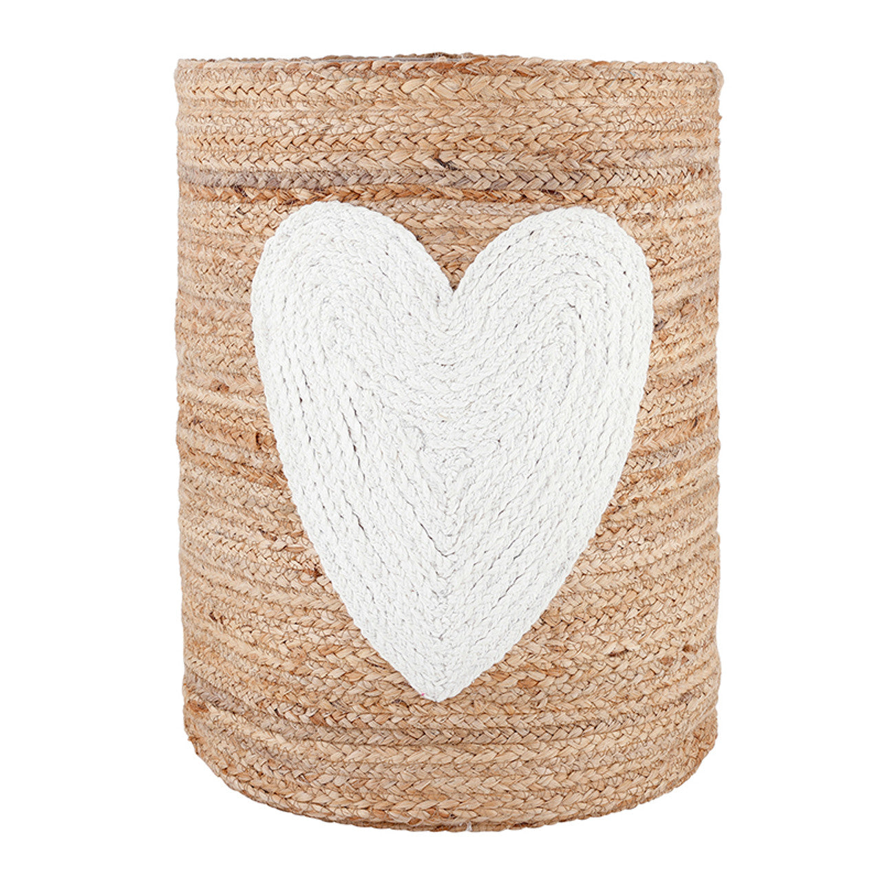 Face to Face Jute Basket - Heart
