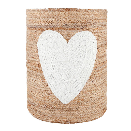 Face to Face Jute Basket - Heart