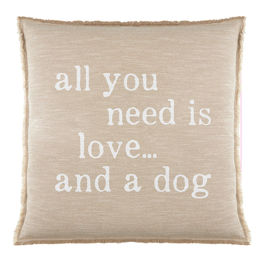 Face to Face Euro Pillow - Love and A Dog