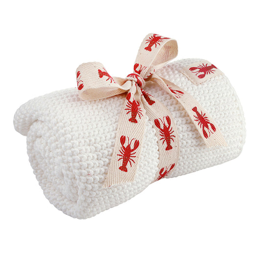 Lobster Knit Dish Towel - Cream