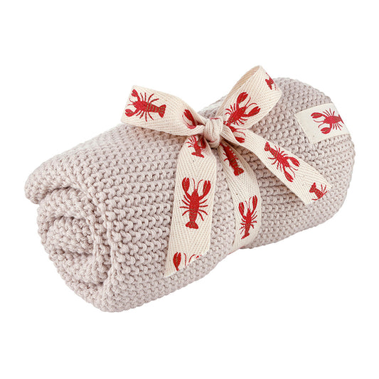 Lobster Knit Dish Towel - Sand