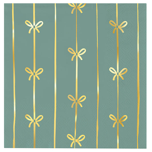 Cocktail Napkins - Gold Bows