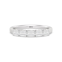 Five Stone Emerald East-West Modern Trellis Anniversary Ring (F/G SI+)