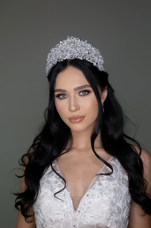 Ranier Wedding Crown, Swarovski & Pearls Tiara