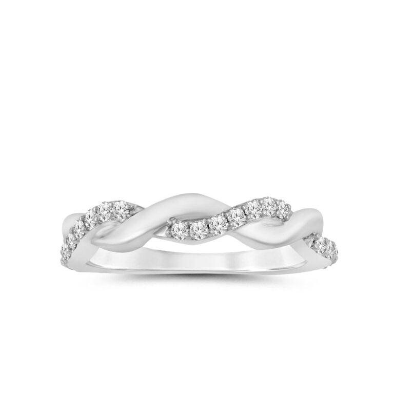 Elysia Intertwined White Gold Lab Grown Diamond Ring