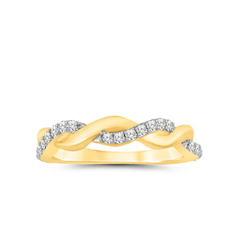Elysia Intertwined Yellow Gold Lab Grown Diamond Ring