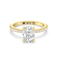 1 5/8 cttw Oval Cut French Cut Pave Diamond Engagement Ring