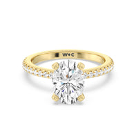 2 5/8 cttw Oval Cut French Cut Pave Diamond Engagement Ring